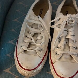 Converse White Sneakers with Red AccentsAll Stars